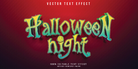Halloween night 3d editable text effect