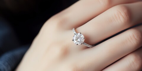 A white gold-plated diamond ring worn on your finger gives an elegant and luxurious impression