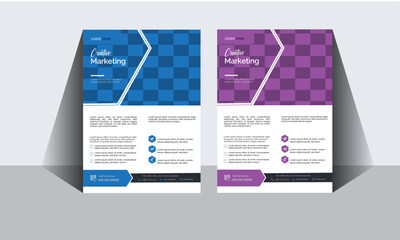 Social Media Marketing Business Flyer Design Template With Two Color Variation 