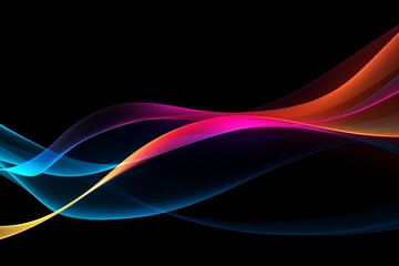 Colorful Lines on Black Background