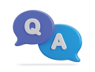 3d speech bubble Q&A icon vector illustration