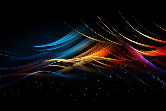 Colorful Lines on Black Background