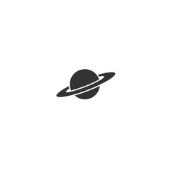 Saturn icon in flat style. Planet vector illustration on white isolated background. Galaxy space business concept