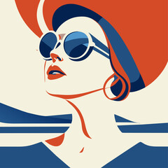 Vector imagen of a modern fashion lady icon