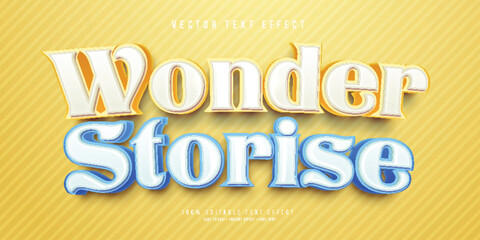 Wonder stories 3d editable text effect