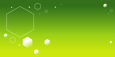 六角形を散りばめた背景イメージ素材-AI・電子・ファンタジー etc-　グリーン