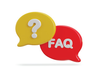 3d speech bubble with FAQ icon vector illustration