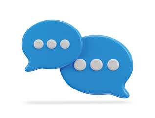 3d chatting speech bubbles icon illustration