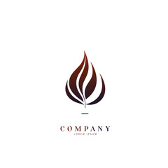 Leaf Icon logo design. Abstract business leaf logo design concept.