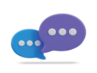 3d chatting speech bubbles icon illustration