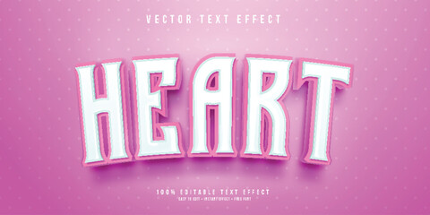 Editable 3d text effect in pink color 