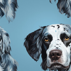 English Springer Spaniels dogs breed cute cartoon repeat pattern