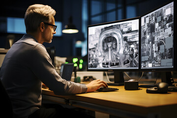 Engineer working with computer in the office