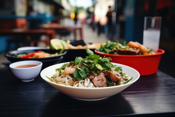 pho served in a street food setting