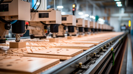 Fototapeta premium Large automatic milling machines for processing wood product
