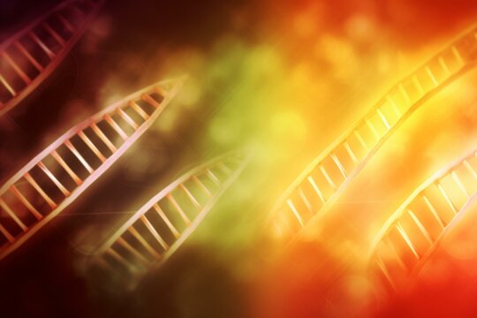 Artistic backdrop featuring DNA element, ideal for use by designers. Generative AI