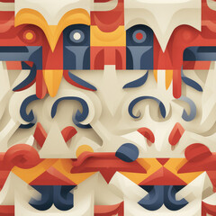 Abstract sci-fi digital electric futuristic glowing floral repeat pattern	