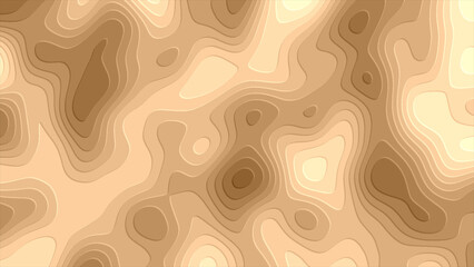 Abstract distorted swirl waves gradient striped curves composition brown fluid background. Abstract colorful liquid waves background, holographic foil, psychedelic animation. 3d rendering
