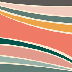 Abstract simple contemporary design with pink, yellow, gray, turquoise, teal color, beige and pastel pink curves decoration on pink background - 663818663