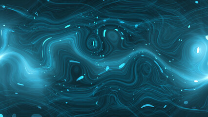 Abstract distorted swirl waves gradient striped curves composition blue fluid background. Abstract liquid waves background, esoteric aura, psychedelic. 3d rendering