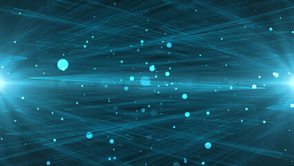 Plexus style background. High tech digital technology background, Creative technology background with Plexus and optical flares, Data visualization, cyberspace Big data technology, 3d rendering