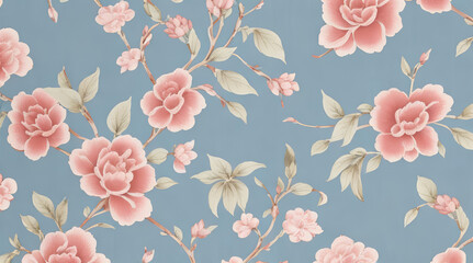 Chinoiserie wallpaper pattern for blanket design seamless pattern - Generative AI