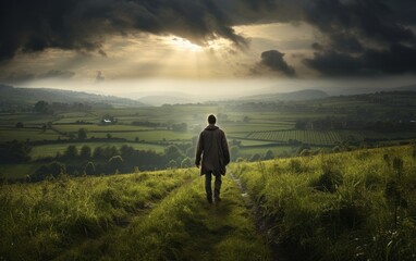 photo of man in a countryside