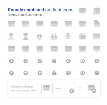 Roondy gray combined icons (light theme)