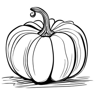 Minimalist Pumpkin Sketch: Elegant Halloween Decor