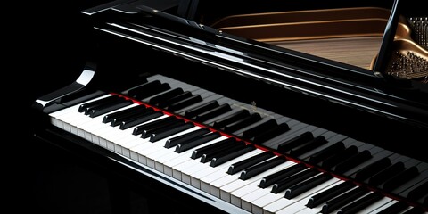 Close Up 3d Illustration of Piano Keyboard Background