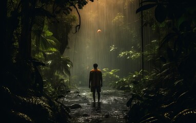 photo of man in a jungle