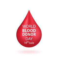 Obraz premium Blood donation concept with abstract blood drop for World Blood Donor Day June 14th. Vector illustration