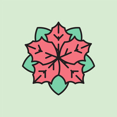 christmas gloves icon with lineal color style