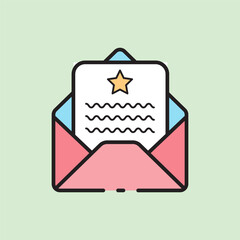 christmas greeting card icon with lineal color style