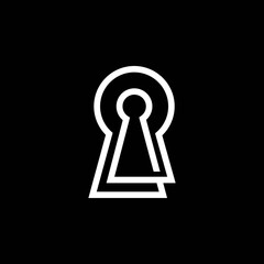 The logo is two keyholes. Outlined and elegant.