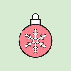 christmas light ball icon with lineal color style