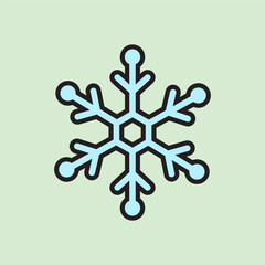 christmas snowflake icon with lineal color style