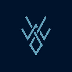 Naklejka premium the logo is monogram Letter W and Y. Spider and elegant.