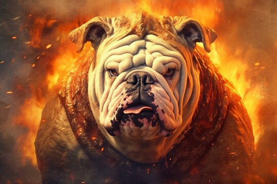 Mythical 8k Bulldog Art. High-quality Animal Images For Wall Decor. Generative AI