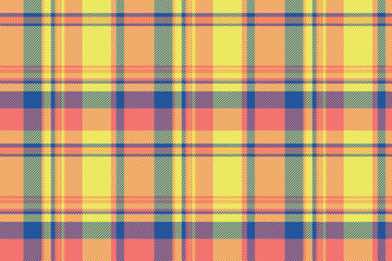 Fabric seamless plaid of texture check tartan with a textile pattern background vector.