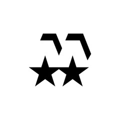The logo is a letter M and the letter M. Unique and elegant.