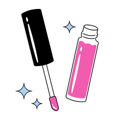 vector illustration of a lip gloss on white for banners, cards, flyers, social media wallpapers, etc.
