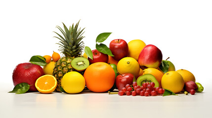 top view of vegetables and fruits isolated ,Panorama bright vegetables and fruits isolated,set of different fruits and vegetables 