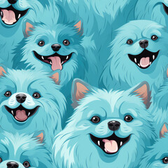 Obraz premium Pomeranians dogs breed cute cartoon repeat pattern