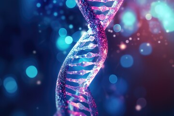 Illuminated DNA Structure - obrazy, fototapety, plakaty