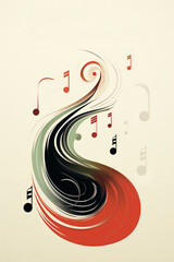 Poster for classical music festival. Music notes. 