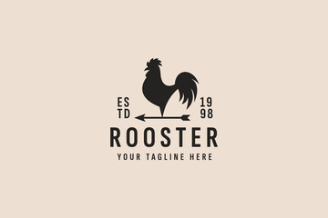 vintage style rooster logo vector icon illustration © Dyn Studio