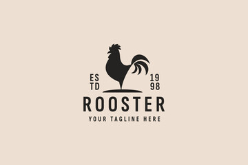vintage style rooster logo vector icon illustration © Dyn Studio