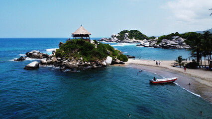 Fototapeta na wymiar view of cabo san juan beach in tayrona park santa marta