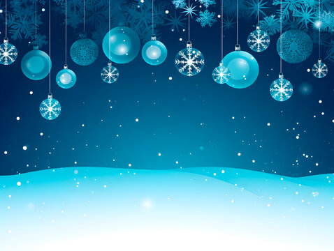 2D background with Jingle Bells and Christmas Balls hanging in the top of hte image